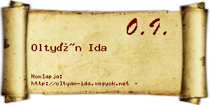 Oltyán Ida névjegykártya